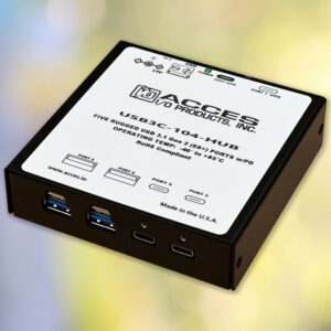 Rugged industrial USB 3.2 Gen 2 hub with 5 ports including Type-C and Type-A for embedded systems